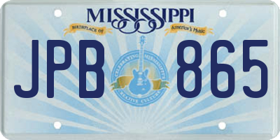 MS license plate JPB865