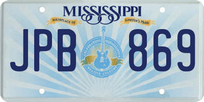 MS license plate JPB869