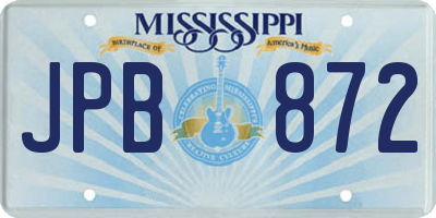 MS license plate JPB872