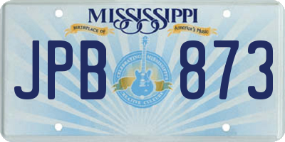 MS license plate JPB873