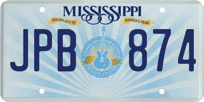 MS license plate JPB874