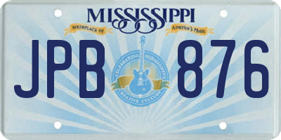 MS license plate JPB876