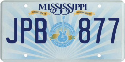 MS license plate JPB877