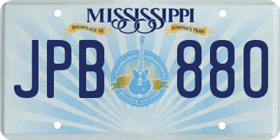 MS license plate JPB880