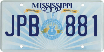MS license plate JPB881