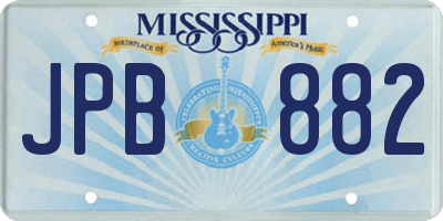 MS license plate JPB882