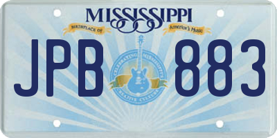 MS license plate JPB883