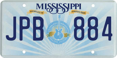 MS license plate JPB884