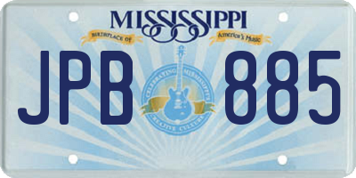 MS license plate JPB885