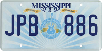 MS license plate JPB886