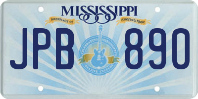 MS license plate JPB890