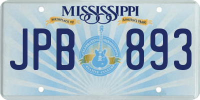MS license plate JPB893