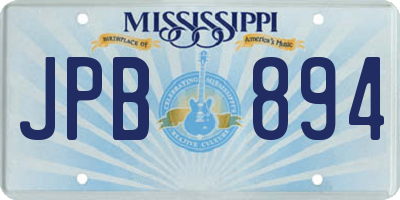 MS license plate JPB894