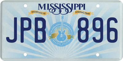 MS license plate JPB896