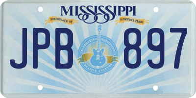 MS license plate JPB897