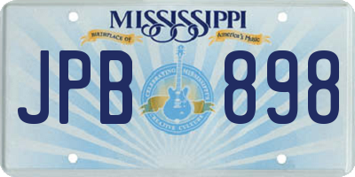MS license plate JPB898