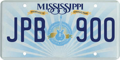 MS license plate JPB900