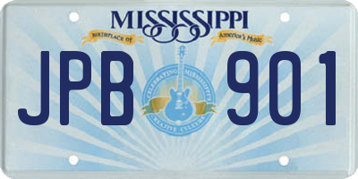 MS license plate JPB901