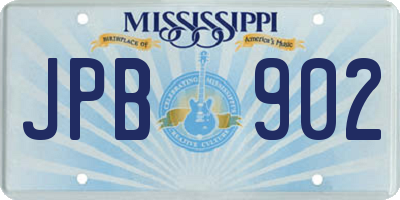 MS license plate JPB902