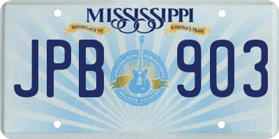 MS license plate JPB903