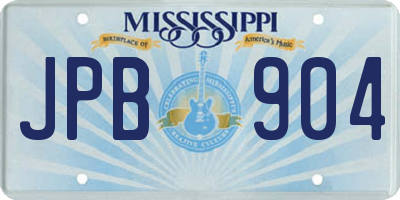 MS license plate JPB904