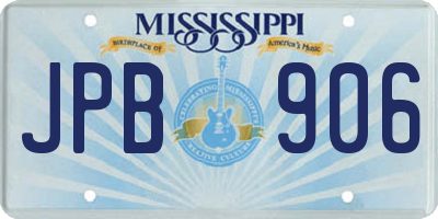 MS license plate JPB906