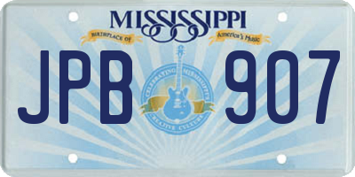 MS license plate JPB907