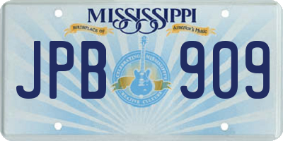 MS license plate JPB909