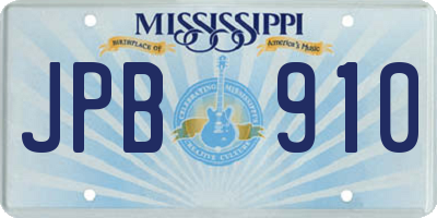 MS license plate JPB910