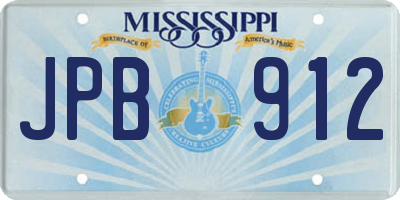 MS license plate JPB912