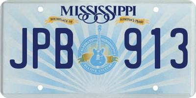 MS license plate JPB913