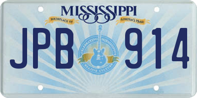 MS license plate JPB914