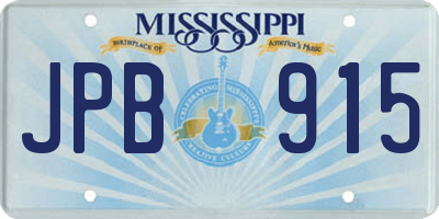 MS license plate JPB915