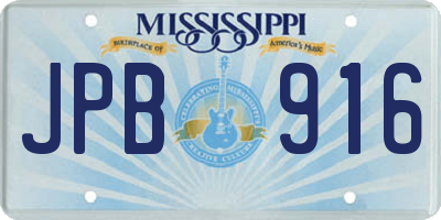 MS license plate JPB916