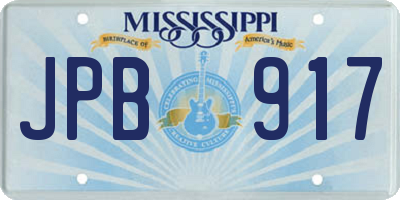 MS license plate JPB917