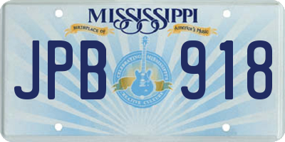 MS license plate JPB918