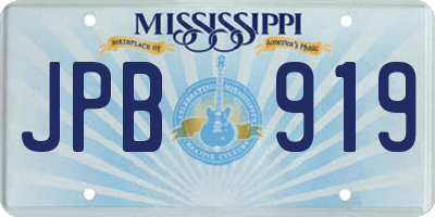 MS license plate JPB919