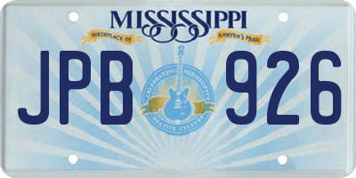 MS license plate JPB926
