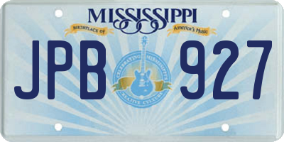 MS license plate JPB927