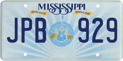 MS license plate JPB929