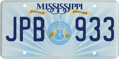 MS license plate JPB933