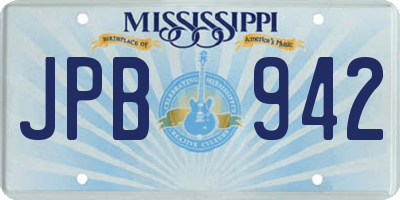 MS license plate JPB942