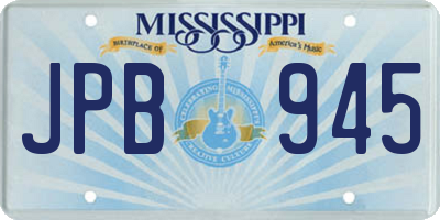 MS license plate JPB945