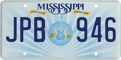 MS license plate JPB946
