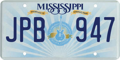 MS license plate JPB947
