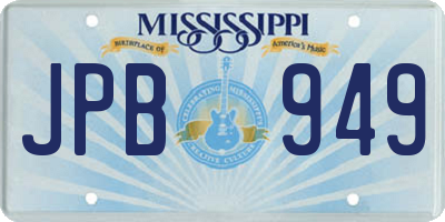 MS license plate JPB949