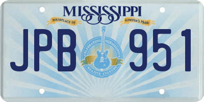 MS license plate JPB951