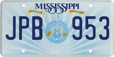 MS license plate JPB953