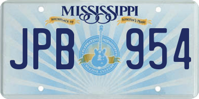 MS license plate JPB954