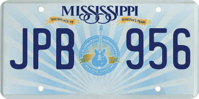 MS license plate JPB956
